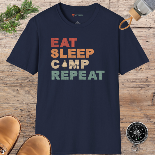 Eat, Sleep, Camp, Repeat T-shirt